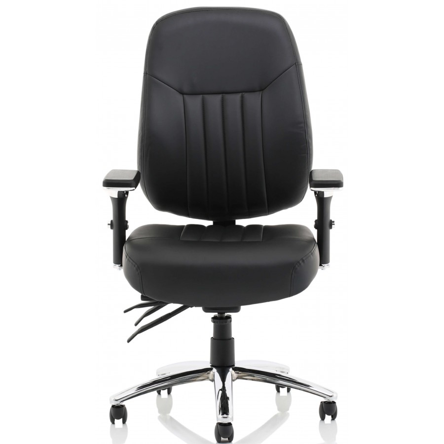 Barcelona Leather Heavy Duty Office Chair  - 158KG Rated 24 Hour Use